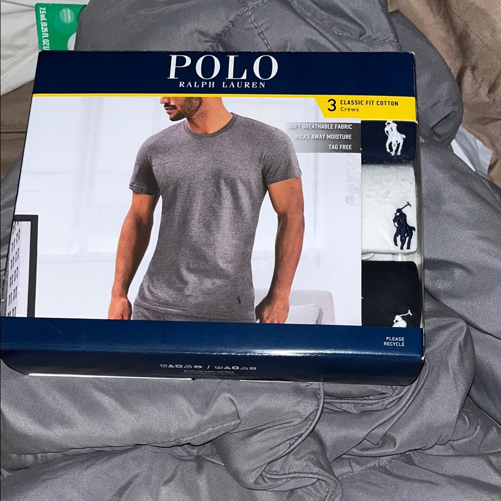 Polo by Ralph Lauren Gray, White, and Black Men's Shirts